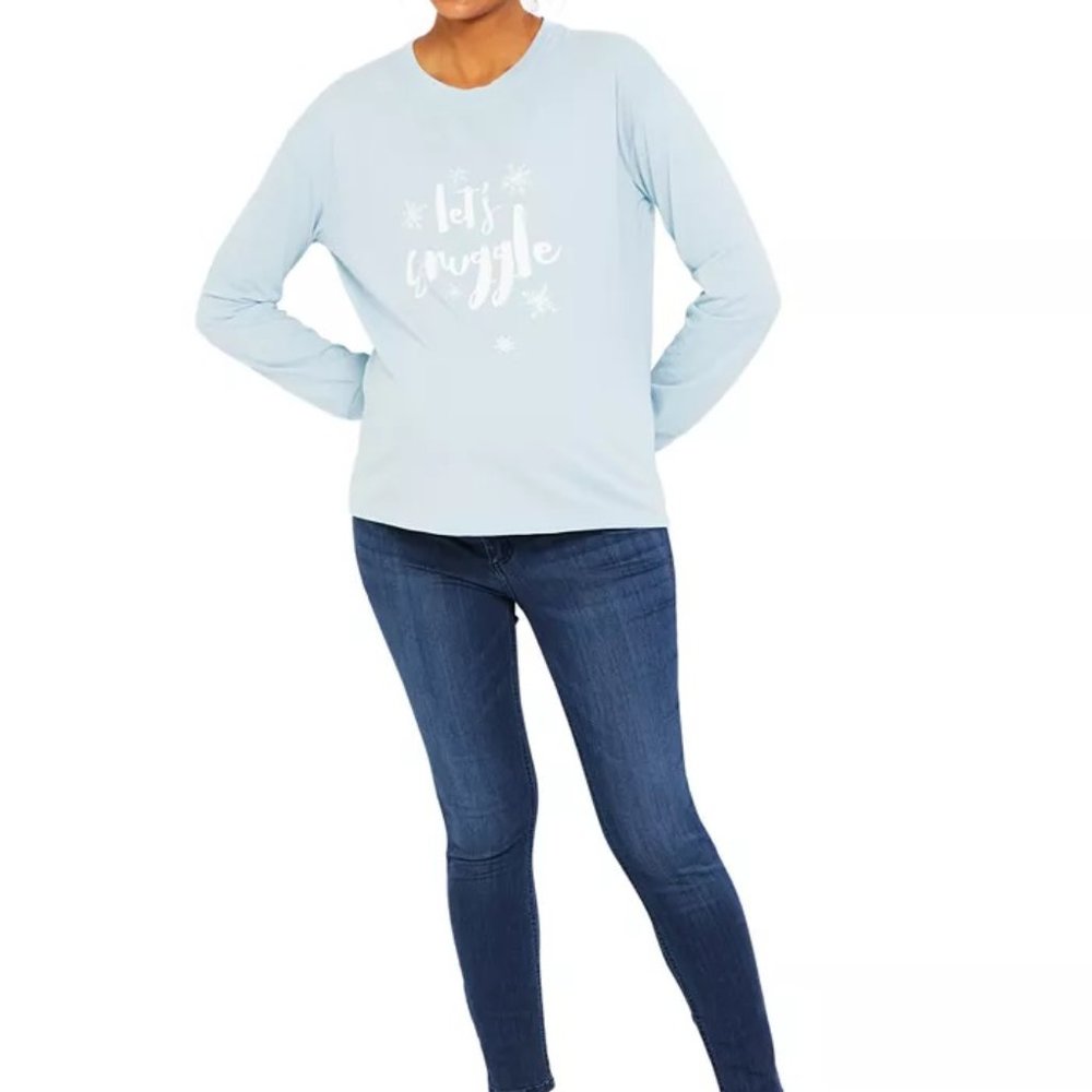 Motherhood Maternity Let's Snuggle Graphic-Print Maternity T-Shirt